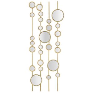 Mauro Ferretti nástěnný panel Malá zrcadla 35,5x1,5x90 cm zlatá barva