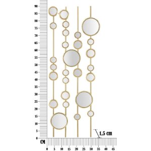 Mauro Ferretti nástěnný panel Malá zrcadla 35,5x1,5x90 cm zlatá barva