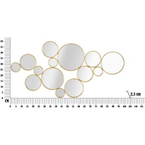 Mauro Ferretti nástěnný panel se zrcadly 100x2,3x51,5 cm zlaté barvy