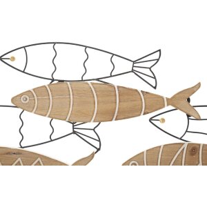 Mauro Ferretti nástěnný panel ryby 60x2x30 cm černá přírodní barva