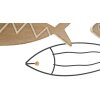 Mauro Ferretti nástěnný panel ryby 60x2x30 cm černá přírodní barva