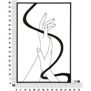 Mauro Ferretti nástěnný panel ruce 60x1x90 cm černý