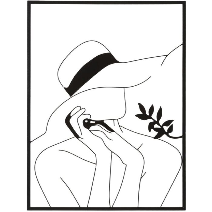 Mauro Ferretti nástěnný panel Elegantní žena 60x1x80 cm černý
