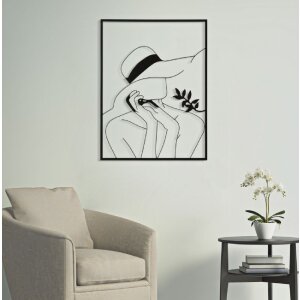 Mauro Ferretti nástěnný panel Elegantní žena 60x1x80 cm černý