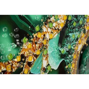Mauro Ferretti nástěnná malba Smeraldy 82x4x62 cm zelená zlatá