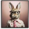 Mauro Ferretti nástěnná malba Bunny s rámem 62,5x2,8x62,5 cm růžová