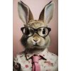 Mauro Ferretti nástěnná malba Bunny s rámem 62,5x2,8x62,5 cm růžová
