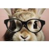 Mauro Ferretti nástěnná malba Bunny s rámem 62,5x2,8x62,5 cm růžová