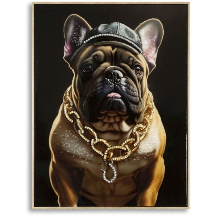 Mauro Ferretti nástěnná malba Bully 62x4x82 cm černá zlatá
