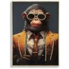 Mauro Ferretti nástěnná malba Monky 52,5x2,8x72,5 cm oranžová černá