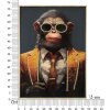 Mauro Ferretti nástěnná malba Monky 52,5x2,8x72,5 cm oranžová černá