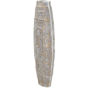 Váza Mauro Ferretti Eklips tower 24x11,5x59,5 cm zlatá bílá