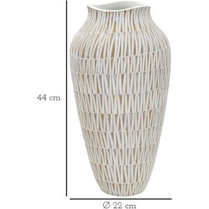 Mauro Ferretti Stiky váza Ø 22x44 cm zlatá bílá