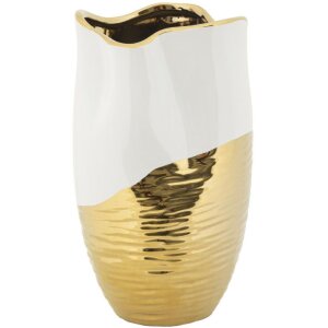 Mauro Ferretti Váza Lux Ø 20x35 cm bílé zlato