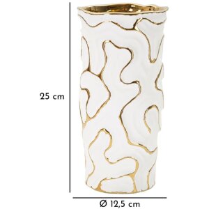 Mauro Ferretti Adore váza Ø 12,5x25 cm bílé zlato
