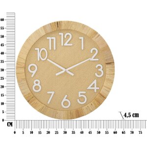 Mauro Ferretti nástěnné hodiny Boho Plus Ø 60x4,5 cm přírodní barva bílá