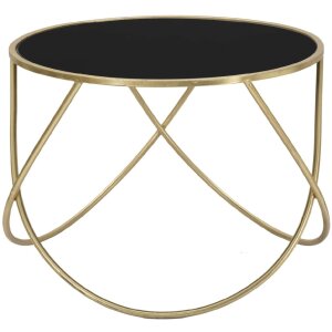 Mauro Ferretti boční stolek Ring Ø 60x45 cm černá zlatá
