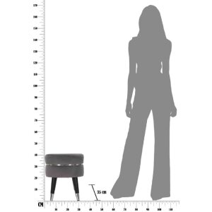 Mauro Ferretti stolička Paris Ø 35x40,5 cm šedostříbrná