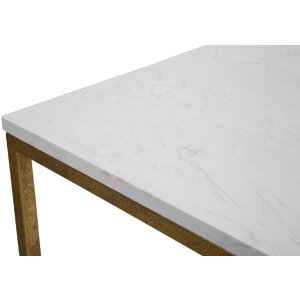 Příruční stolek Mauro Ferretti Double Marble 47x47x60 cm zlatý bílý