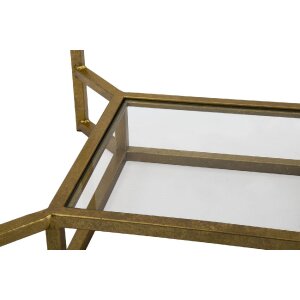 Příruční stolek Mauro Ferretti Double Marble 47x47x60 cm zlatý bílý