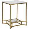 Příruční stolek Mauro Ferretti Double Marble 47x47x60 cm zlatý bílý