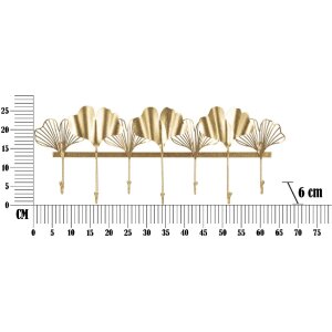 Mauro Ferretti nástěnný věšák 7 listů 66,2x6x26,3 cm zlatý