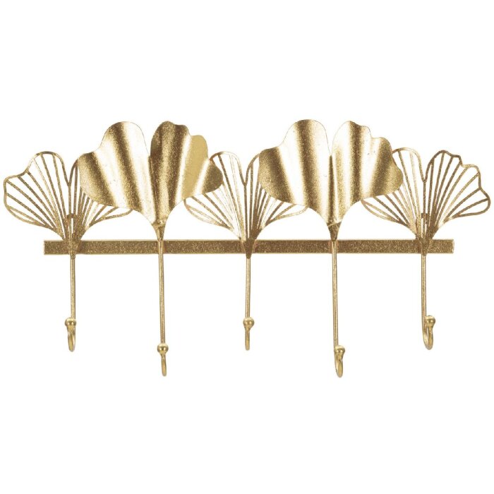 Mauro Ferretti nástěnný věšák 5 listů 49,5x6x26,3 cm zlatý