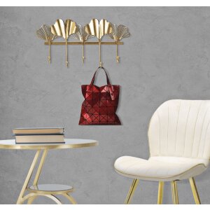 Mauro Ferretti nástěnný věšák 5 listů 49,5x6x26,3 cm zlatý