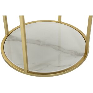 Mauro Ferretti noční stolek Montpellier Ø 42x48 cm zlatý krémový bílý