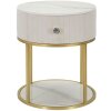 Mauro Ferretti noční stolek Montpellier Ø 42x48 cm zlatý krémový bílý