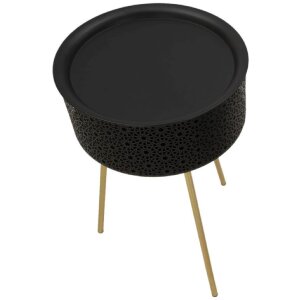 Mauro Ferretti boční stolek Blacky Ø 40x65 cm černá zlatá