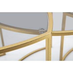 Mauro Ferretti boční stolek Triangle set 3 Ø 60x50-50x45-40x40 cm zlatý