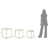 Mauro Ferretti boční stolek Triangle set 3 Ø 60x50-50x45-40x40 cm zlatý