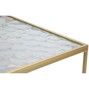Mauro Ferretti sada bočních stolků Glassy 2ks 31,5x31,5x68 a 28x28x64 cm zlatá