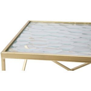 Mauro Ferretti sada bočních stolků Glassy 2ks 31,5x31,5x68 a 28x28x64 cm zlatá