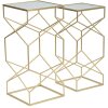 Mauro Ferretti sada bočních stolků Glassy 2ks 31,5x31,5x68 a 28x28x64 cm zlatá