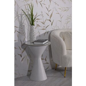Boční stolek Mauro Ferretti White double Ø 44,5x63 cm bílý