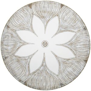 Mauro Ferretti dekorativní podnos Atene Polyresin White Wash Ø 35,5x4,4 cm Boho Chic