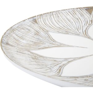 Mauro Ferretti dekorativní podnos Atene Polyresin White Wash Ø 35,5x4,4 cm Boho Chic