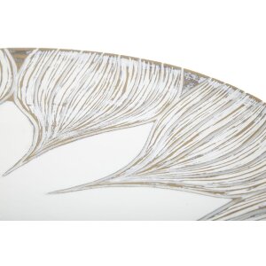 Mauro Ferretti dekorativní podnos Atene Polyresin White Wash Ø 35,5x4,4 cm Boho Chic