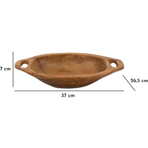 Dekorativní mísa Mauro Ferretti Wan 37x26,5x7 cm hnědá