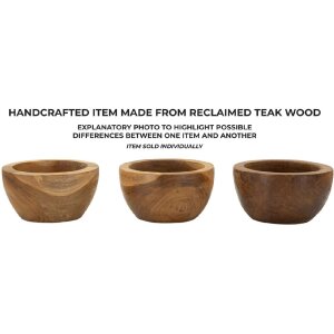 Podnos Erusi Simple Teak Ø 15x9,5 cm Hnědý Recyklovaný teak Ruční výroba