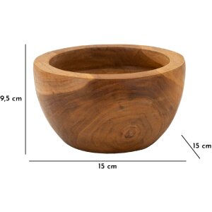 Podnos Erusi Simple Teak Ø 15x9,5 cm Hnědý Recyklovaný teak Ruční výroba