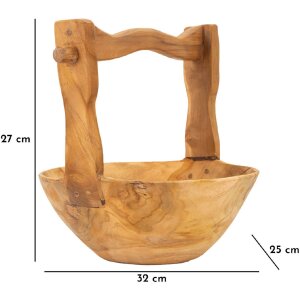 Mauro Ferretti dekorativní mísa Timbo ve tvaru koše 32x25x27 cm hnědá