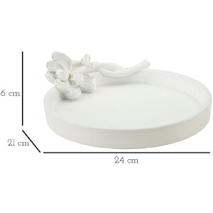 Mauro Ferretti Magnolia dekorativní mísa 24x21x6 cm bílá