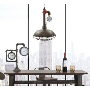Stropní svítidlo Mauro Ferretti Manhattan kulaté E27 Ø 26x36 cm tmavé