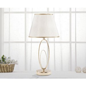 Stolní lampa Mauro Ferretti Glam Flush E27 Ø 24x47 cm zlatá barva krémová