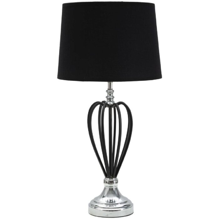 Mauro Ferretti Darky stolní lampa stříbrná E27 Ø 28x56 cm černá stříbrná