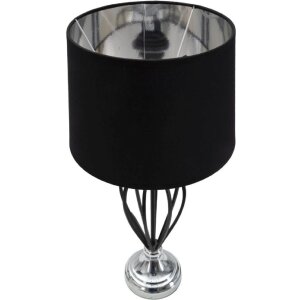 Mauro Ferretti Darky stolní lampa stříbrná E27 Ø 28x56 cm černá stříbrná