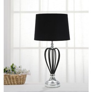 Mauro Ferretti Darky stolní lampa stříbrná E27 Ø 28x56 cm černá stříbrná